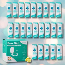 30 Pack Poo Gel for Portable Toilets, Eco Absorbent Powder for Camping