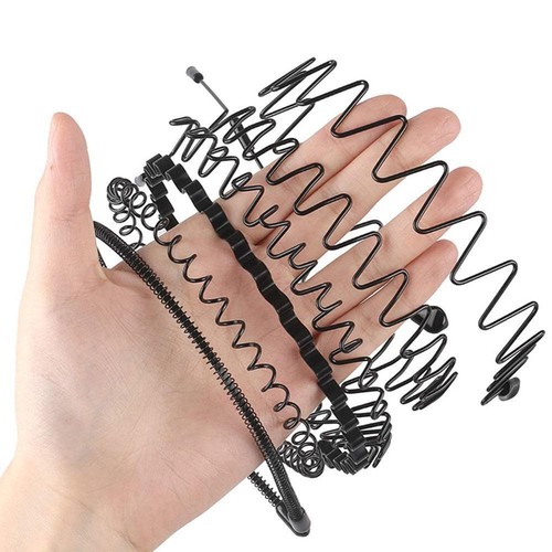 1x Black Metal Wavy Headband Hair Hoops Sports Hair Bands I9H3 For Men S2K0 - Picture 5 of 12