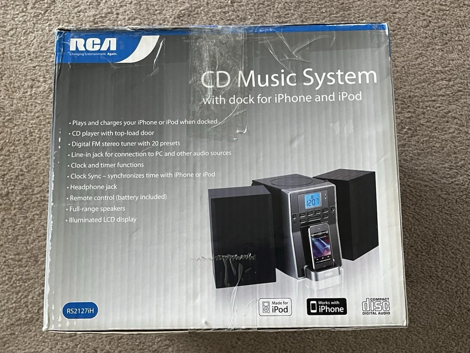 RCA CD Music System RS2127iH AC Adapter Radio Bluetooth Connect USB Remote NEW - Image 2 of 4