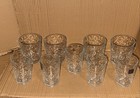 Pasabahce Mirage Double Old Fashioned Set Of 9 Clear Dot Optic Circle Tumblers