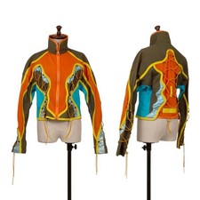 ISSEY MIYAKE Leather Taping Bungee Cord Technical Jacket Size 4 K-163096 