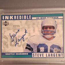 SEAHAWKS 🔥 Steve Largent Autographed INKredible 1999 NFL Card LEGEND Seattle