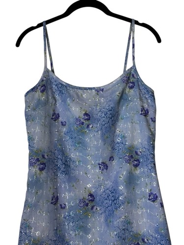 Vintage Byer Too Slip Dress Ruffle Embroidered Whimsy Floral Y2K Fairy Size M - Picture 2 of 10