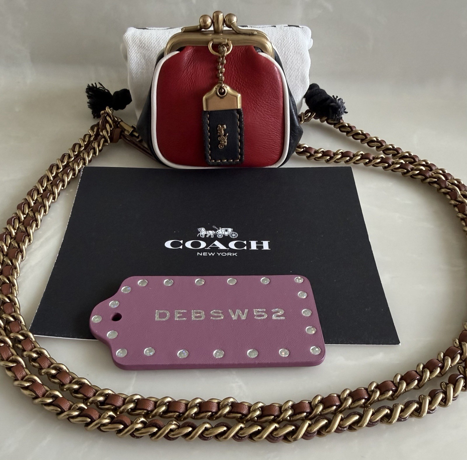 COACH 1941 DR. DOODLE DUCK MINI POUCH DOUBLE KISSLOCK XBODY LTD RED/MULTI 23195 image 7