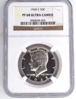 1968-S PROOF KENNEDY HALF DOLLAR NGC PF68 ULTRA CAMEO 205003