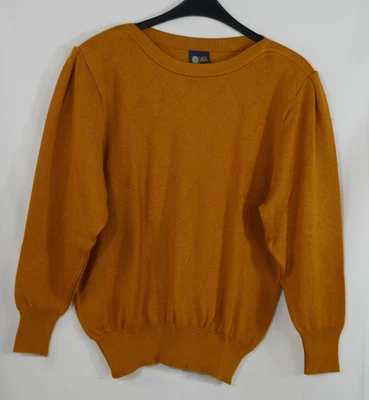 Damen TRAUMHAFTER Eleganter Pullover Senf-Gold Ton Herbst Winter Größe 44/46 TOP - Bild 1 von 4