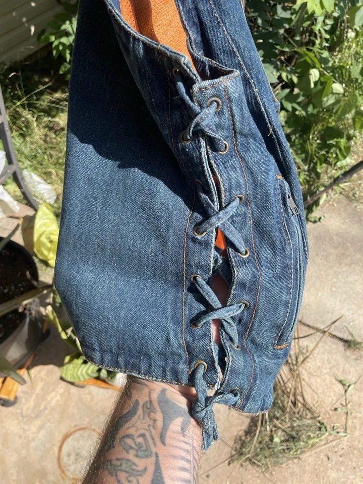 Chaleco de motociclista de cuero para mujer Milwaukee talla L Foto 4 de 4