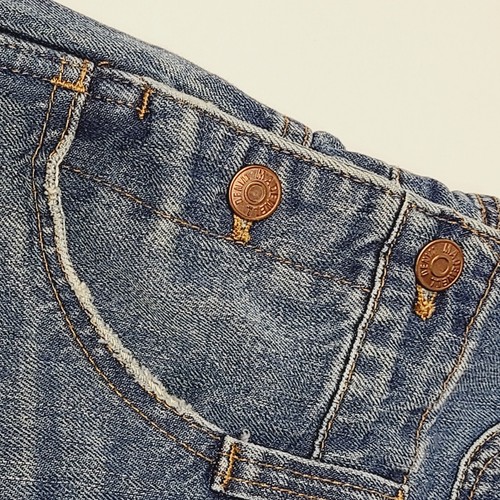 MADEWELL Straight Leg Overalls Womens Small Blue Denim Bib Copper Buttons - Picture 16 of 20