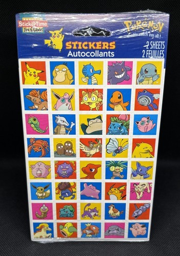 Vintage American Greetings Pokemon Stickerbögen Neu im Paket 2 Blätter