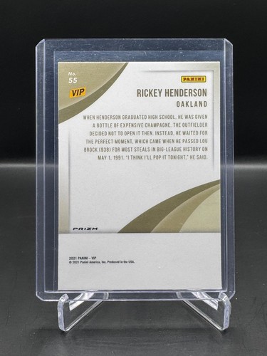 2022 PANINI GOLD VIP! RICKEY HENDERSON! GIRAFFE PARALLEL! #55 SSP! - Picture 2 of 2