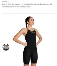 Brand New 50th Anniversary Women's Arena Carbon Air 2 Closed Back - Black & Gold