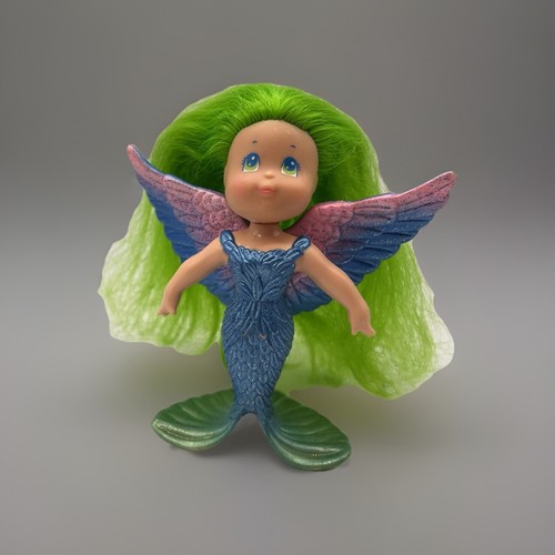 Kenner Sea Wees Shimmers Plume Mermaid Green And Blue Bird Wings 1986 4 Inches - Picture 10 of 15