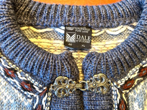 Dale of Norway Wool Sweater Women's XL 46 Blue Fair Isle - Picture 3 of 4