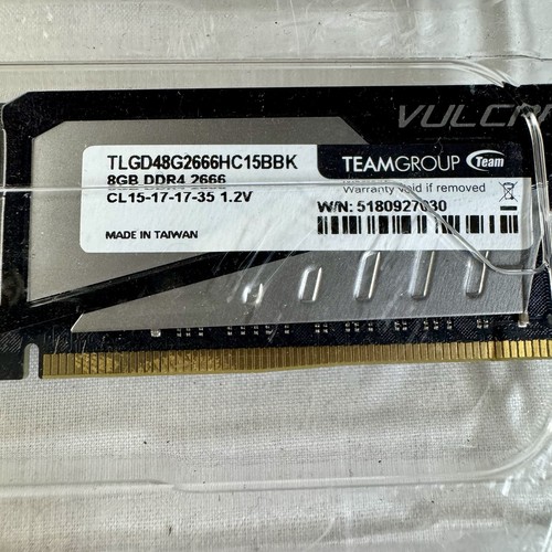 Team Group Vulcan 16GB 2x8GB T Force DDR4 2666MHz RAM 1.2V TLGD48G2666HC15BBK - Picture 2 of 4