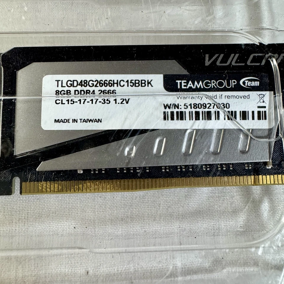 Team Group Vulcan 16GB 2x8GB T Force DDR4 2666MHz RAM 1.2V TLGD48G2666HC15BBK - Image 2 of 4