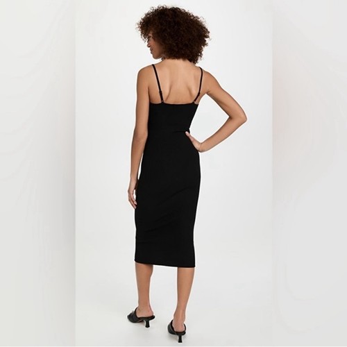 NWT Good American Rib Midi Tank Dress Black size 0 XS - Picture 2 of 10