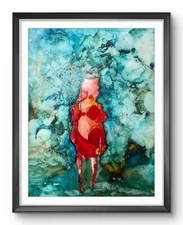 9"x12"  Colorful alcohol Ink Painting on Paper - Original Artwork Signed