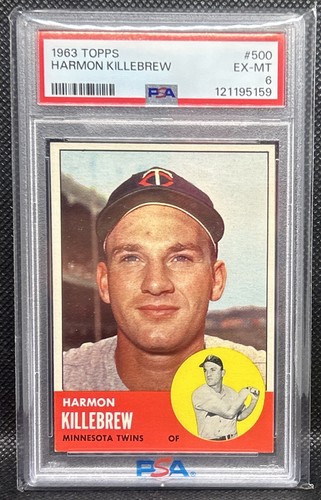 1963 Topps Harmon Killebrew #500 Minnesota Twins PSA 6 EX-MY HOF