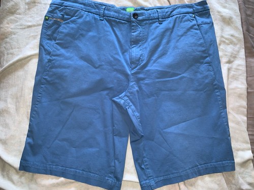 Pantaloncini chino uomo Hugo Boss eleganti blu W42 vestibilità slim