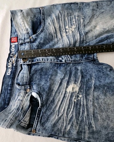 Demolition Mens Acid Bleach Wash Distressed Rocker Skater Jeans Size 32x32 - Picture 4 of 11