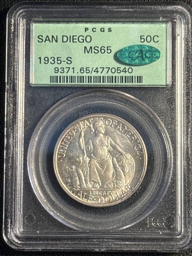 1935 S 50C PCGS MS-65 OGH CAC San Diego - Picture 1 of 2