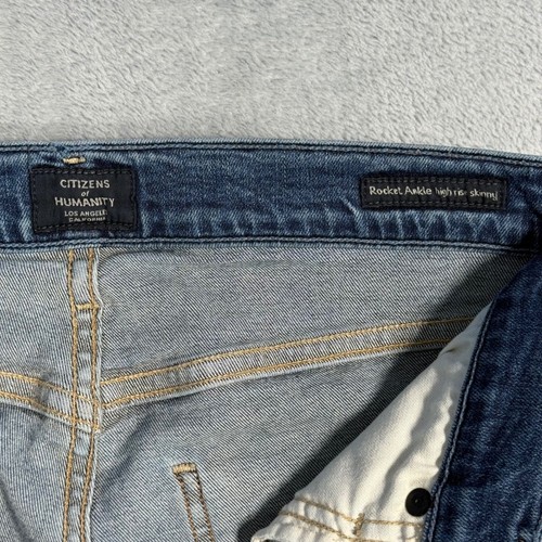 Citizens of Humanity Rocket Ankle High Rise Skinny Jeans Distressed Size 29 - Picture 8 of 13