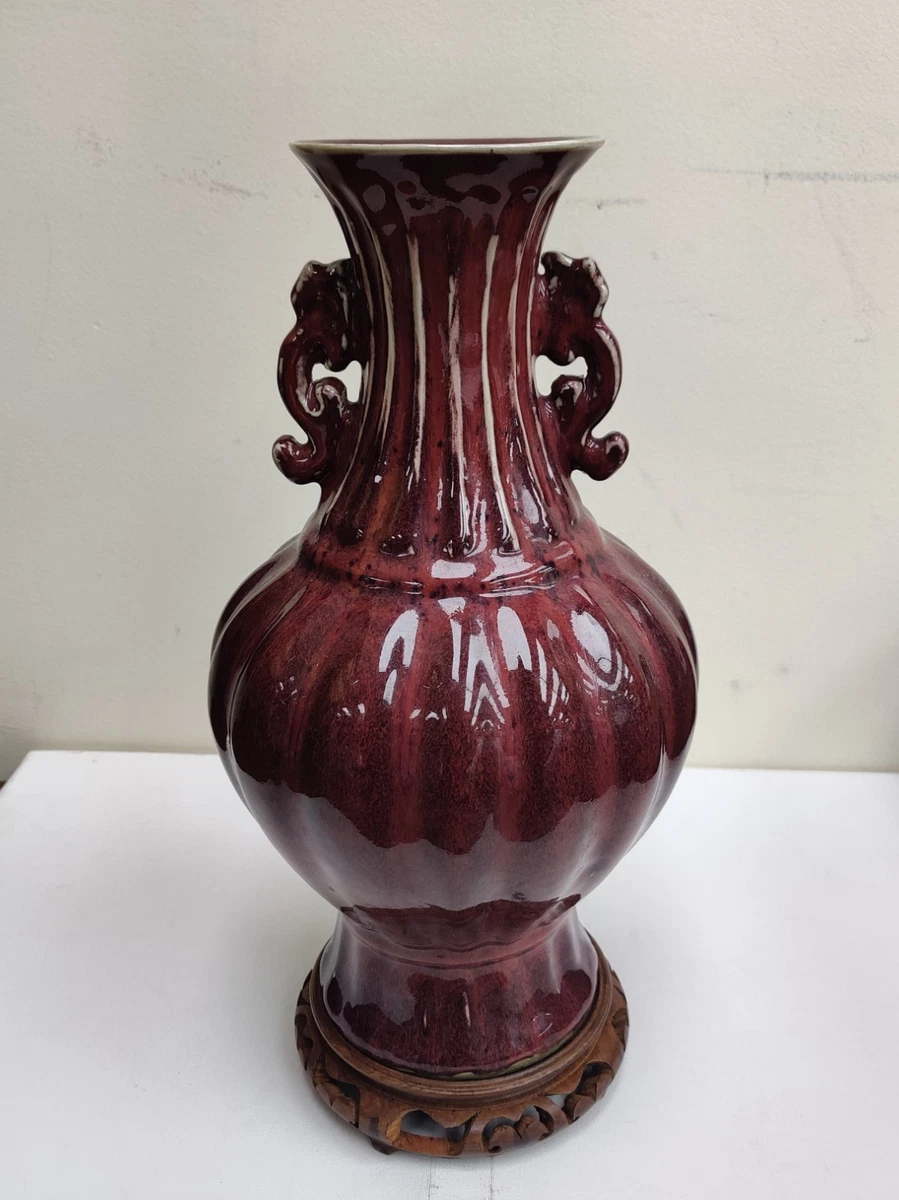红色中国古董花瓶| eBay