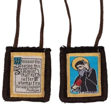 Wool Brown Scapular | Catholic Wearable Devotional | Great Christian Gift for...