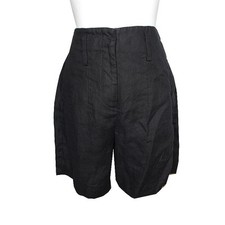 Massimo Dutti Black Linen Bermuda Shorts 55 135705078