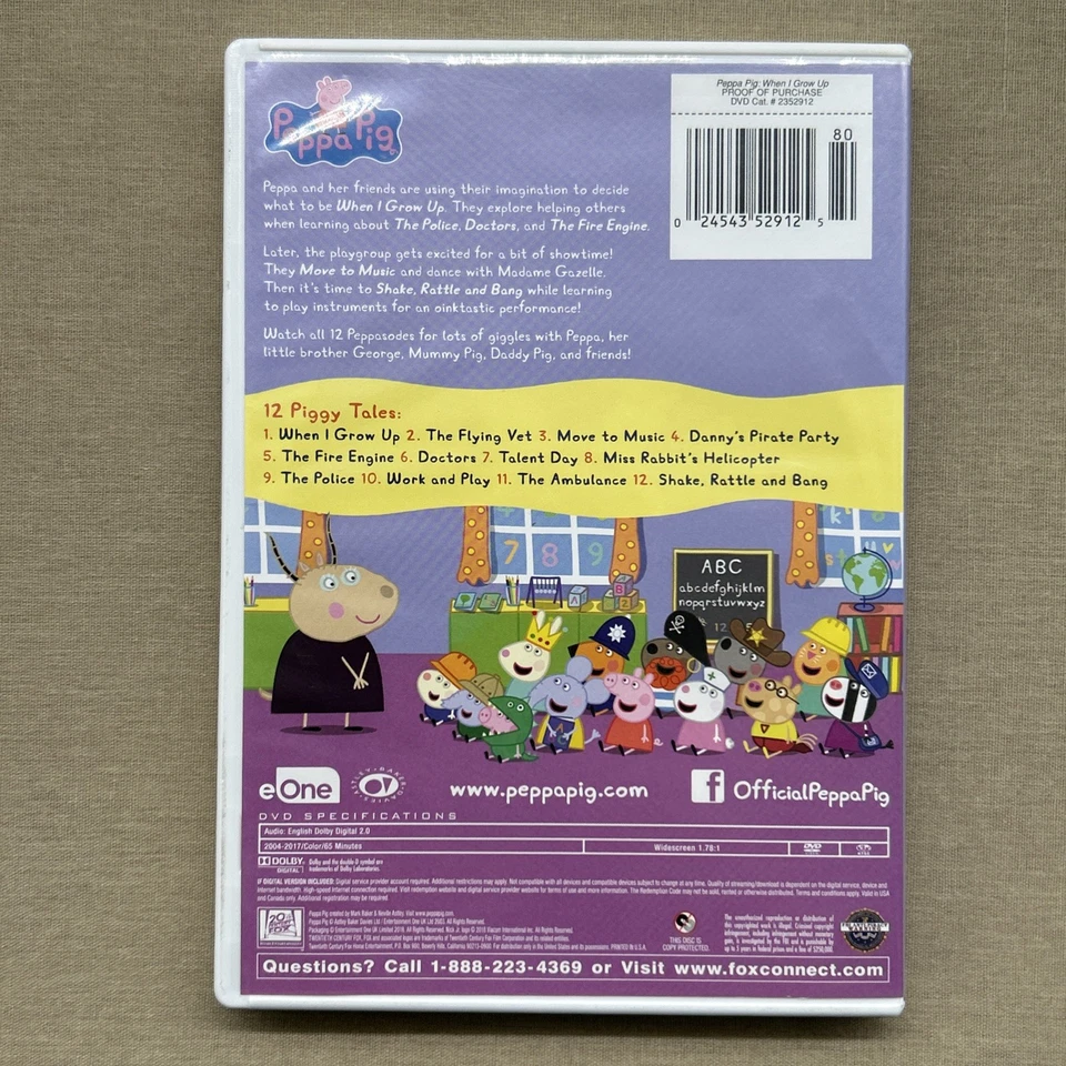 Peppa Pig: When I Grow Up (DVD 2017 12 Eps) Nick Jr. Preschool Animated Series + - Image 2 of 4