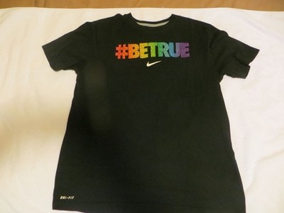 Vintage Nike 'Be True' Black T-shirt, men's size L