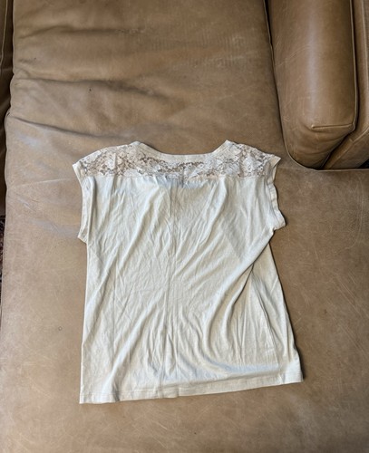 Grace Elements NWT Lace Beaded Top Tan Women’s Size Large - Picture 6 of 6