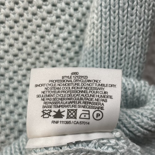 Tory Burch Sweater Womens Medium Blue Waffle Knit Pullover Crewneck Textured - Picture 7 of 10