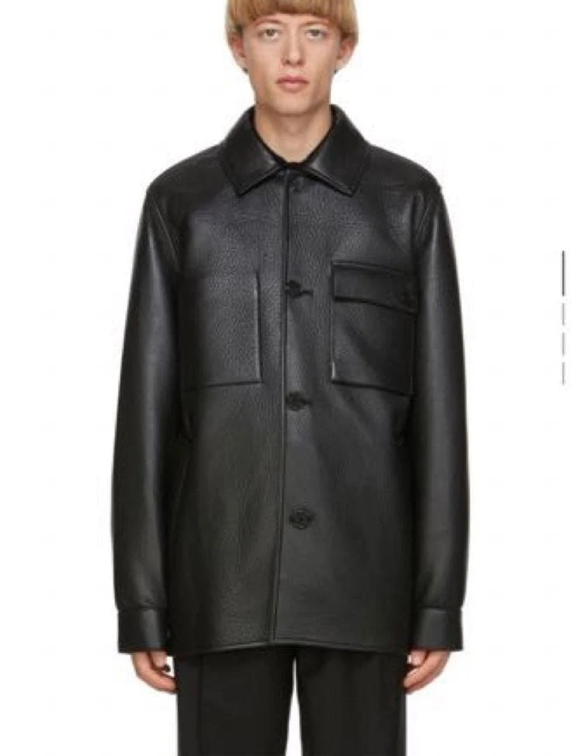 Unused Acne Studious Leather Chore Jacket Outer Mens Size 46 Black Color image 5