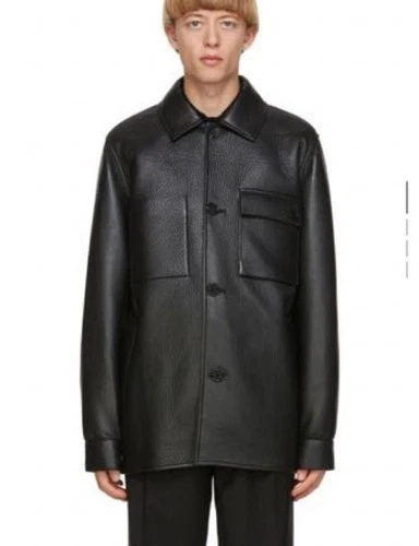 Unused Acne Studious Leather Chore Jacket Outer Mens Size 46 Black Color image 5
