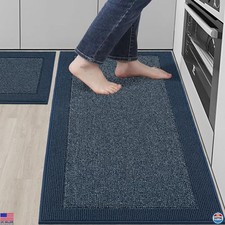 BEQHAUSE Set of 2 Non-Slip Kitchen Mats - Absorbent, Stain-Resistant, Washable