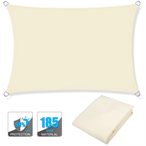 TENDA A VELA OMBREGGIANTE RETTANGOLARE IMPERMEABILE GIARDINO FILTRO UV TELO SOLE - Foto 13 di 18