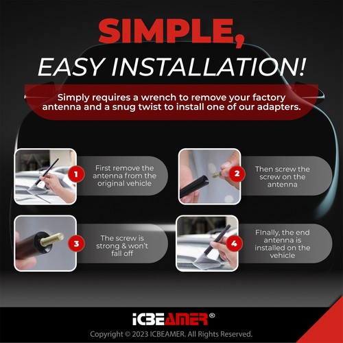 JDM 2 inch Mexican Flags support homeland Aluminum AM/FM Radio Car Antenna J10 - Picture 7 of 8