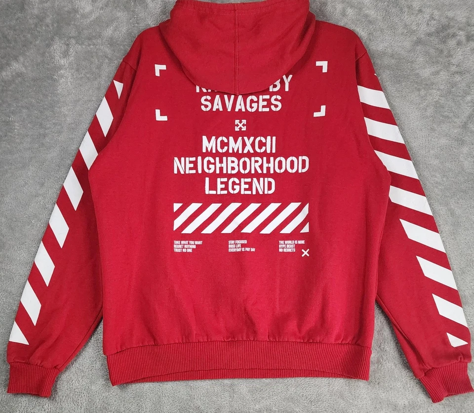 Sudadera con Capucha Savage Fearless Para Mujer Grande Rojo Blanco Gráfico Pullover Fresco Lavandería Top Foto 2 de 4