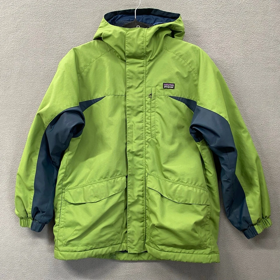 Abrigo Chaqueta Patagonia Niños Infurno L Verde Forrado de Vellón Capucha Repelente al Agua  Foto 3 de 4