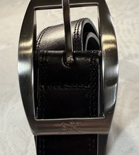 Anne Klein Women s Black Leather Belt with Silver Buckle size XL