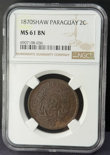 Paraguay - 2 Centesimos - 1870 (Shaw) - NGC MS 61 BN