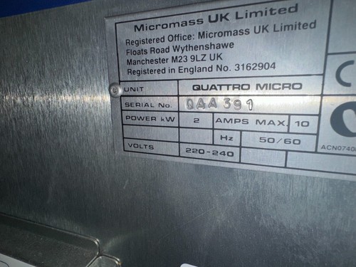 Waters Quattro Micro Mass Spectrometer 2695 Separation Module Detector #17205 - Picture 15 of 18