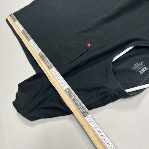 Levi's Black Slim Fit Red Tab Casual Crew Short Sleeve Tee T Shirt Mens Small S - Picture 8 of 11
