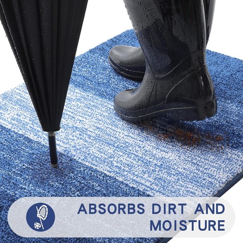 59x36 Indoor/Outdoor Door Mat, Non-Slip Absorbent, Washable, Navy Blue - Picture 26 of 30