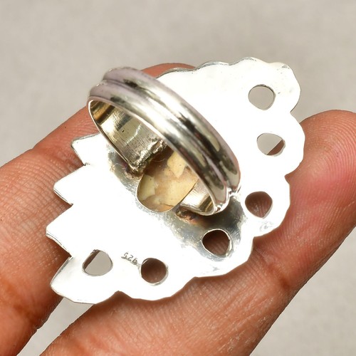 Brecciated Mookaite Gemstone 925 Sterling Silver Handmade Jewelry Ring 8.5 - Picture 4 of 6