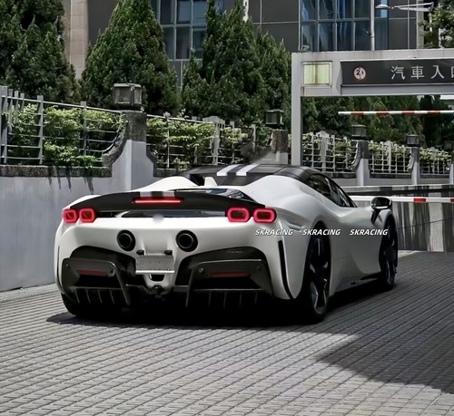 Kits de carrocería de alerón trasero de fibra de carbono real para Ferrari SF90 2020-2024 - Imagen 12 de 22