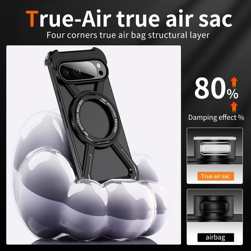 For Google Pixel 9 Pro XL/9Pro/9 Metal Mag Safe Ring Stand Frame Shockproof Case - 第 8/45 張圖片