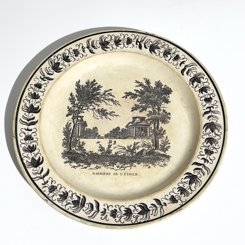 Assiette faïence Montereau signé Barrière de l'étoile fermiers généraux creil - Imagen 1 de 3