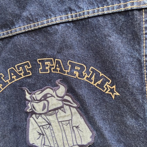 Giacca vintage Y2K anni 90 Phat Farm blu denim con bottoni taglia 3xl, logo cucito - Foto 17 di 19